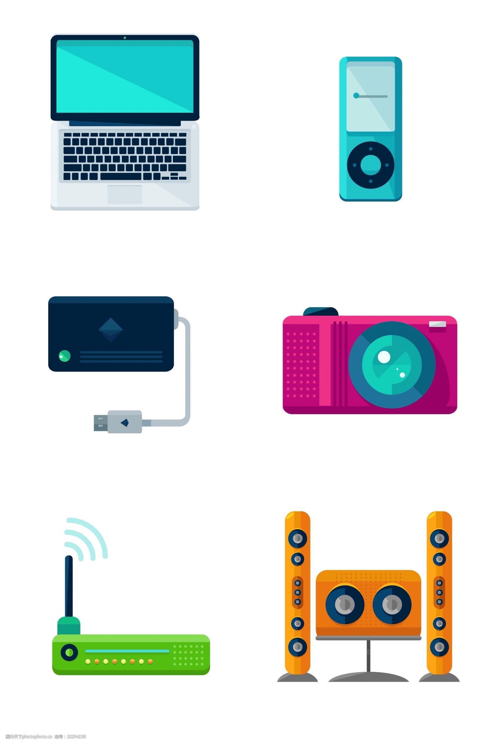 寫實電子產品相關圖標